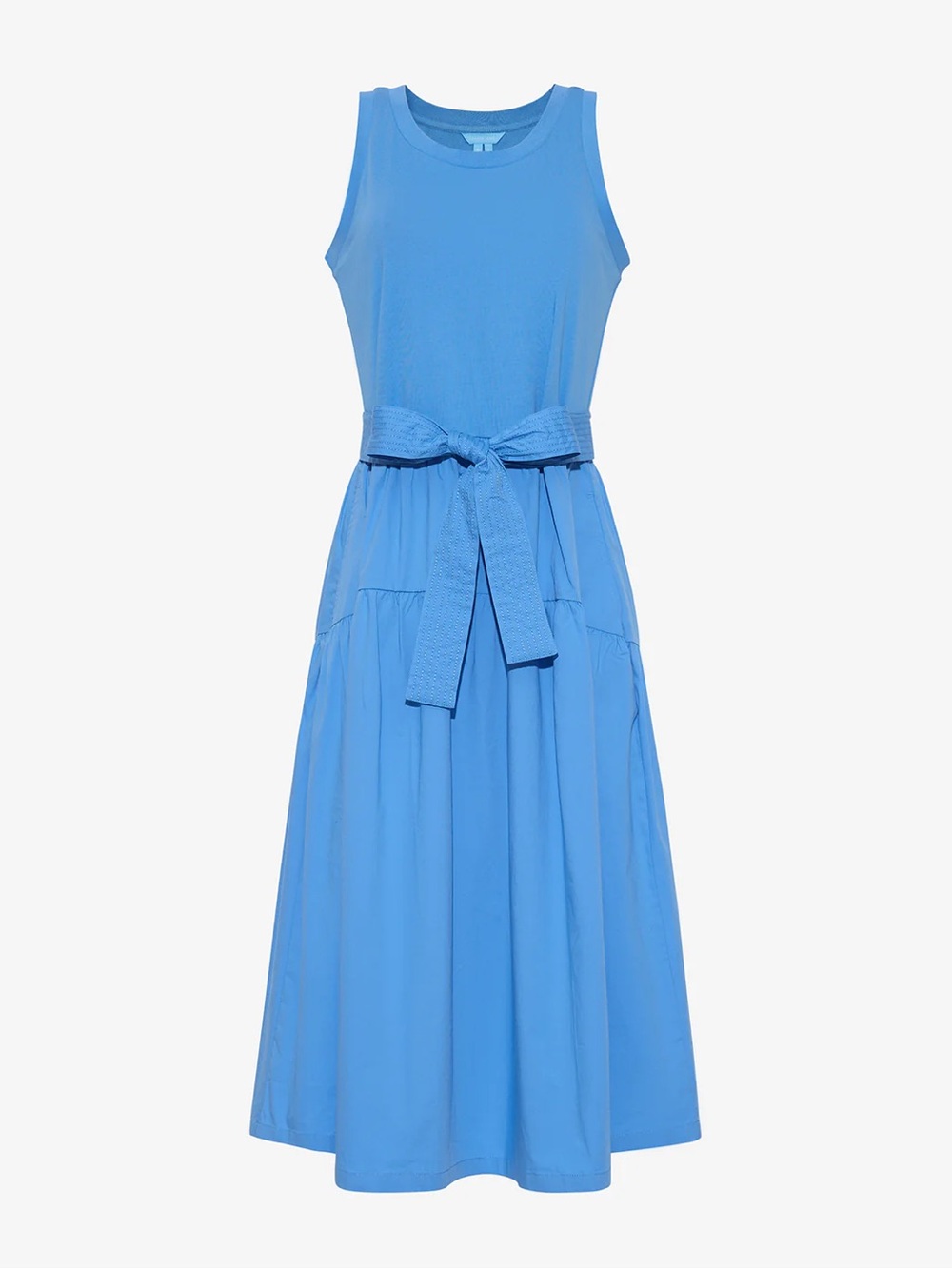 Draper James Lila Mixed Media Dress in Light Blue - Picture 2 of 5